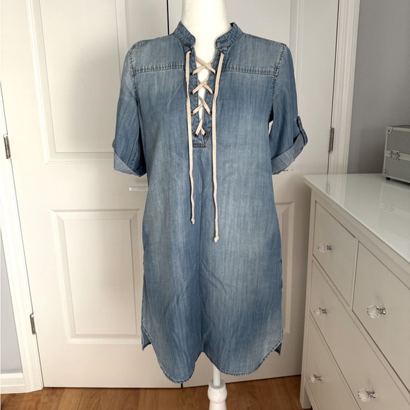 Bella Dahl Lightweight Washed Denim Dress - Picture 1 of 8